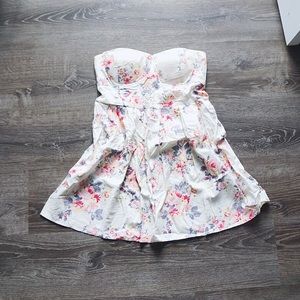(SOLD) Strapless floral dress.